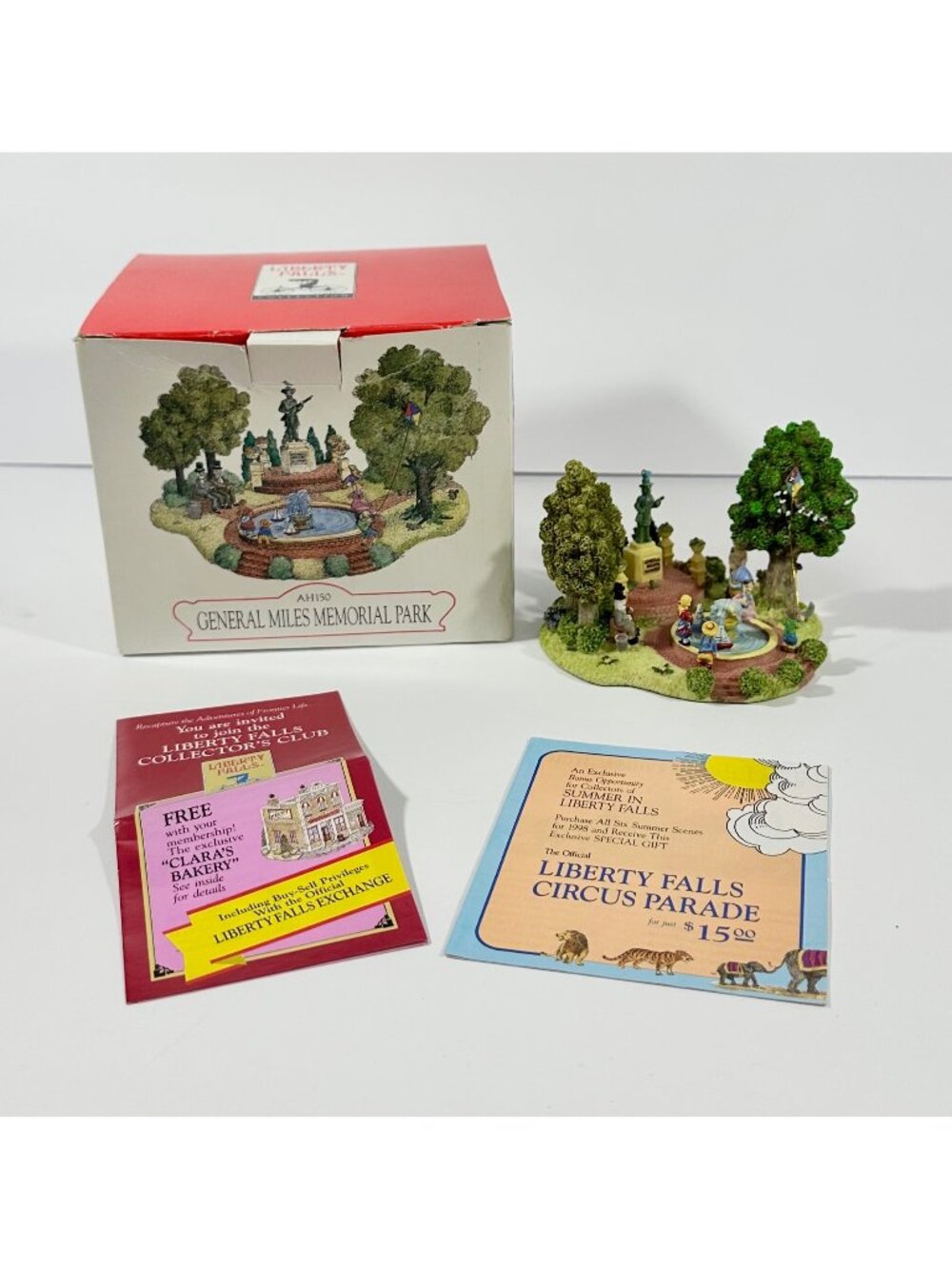 Liberty Falls AH150 General Miles Memorial Park Figurine With Original Box 1998